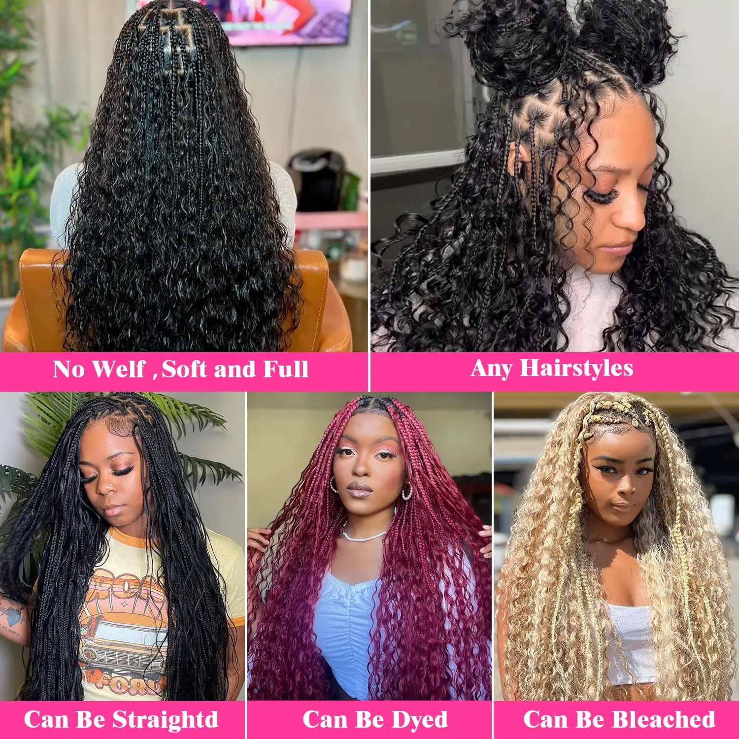 Вьющиеся объемные плетение волос 100% человеческие волосы без утка Глубокая волна