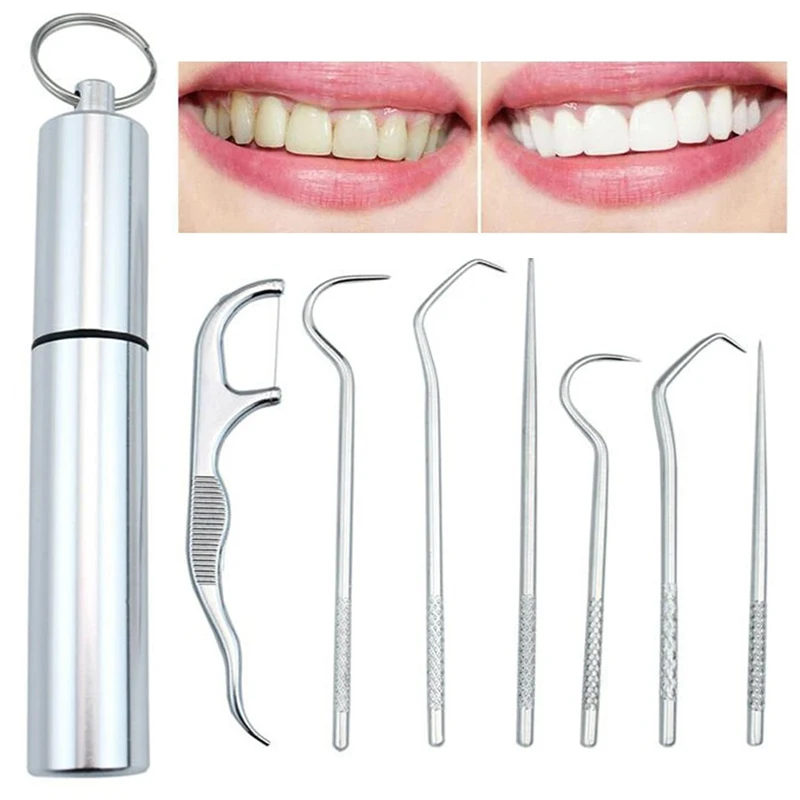 

Toothpick Pocket Set Portable Titanium Reusable Metal Toothpicks Bag With Holders For Outdoor Picnics And Camping