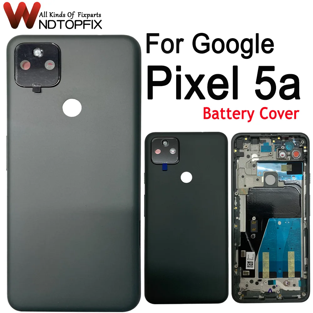 For Google Pixel 5a 5G Back Battery Cover Rear Door Housing Case Replacement For Pixel 5A Battery Cover With Camera Lens