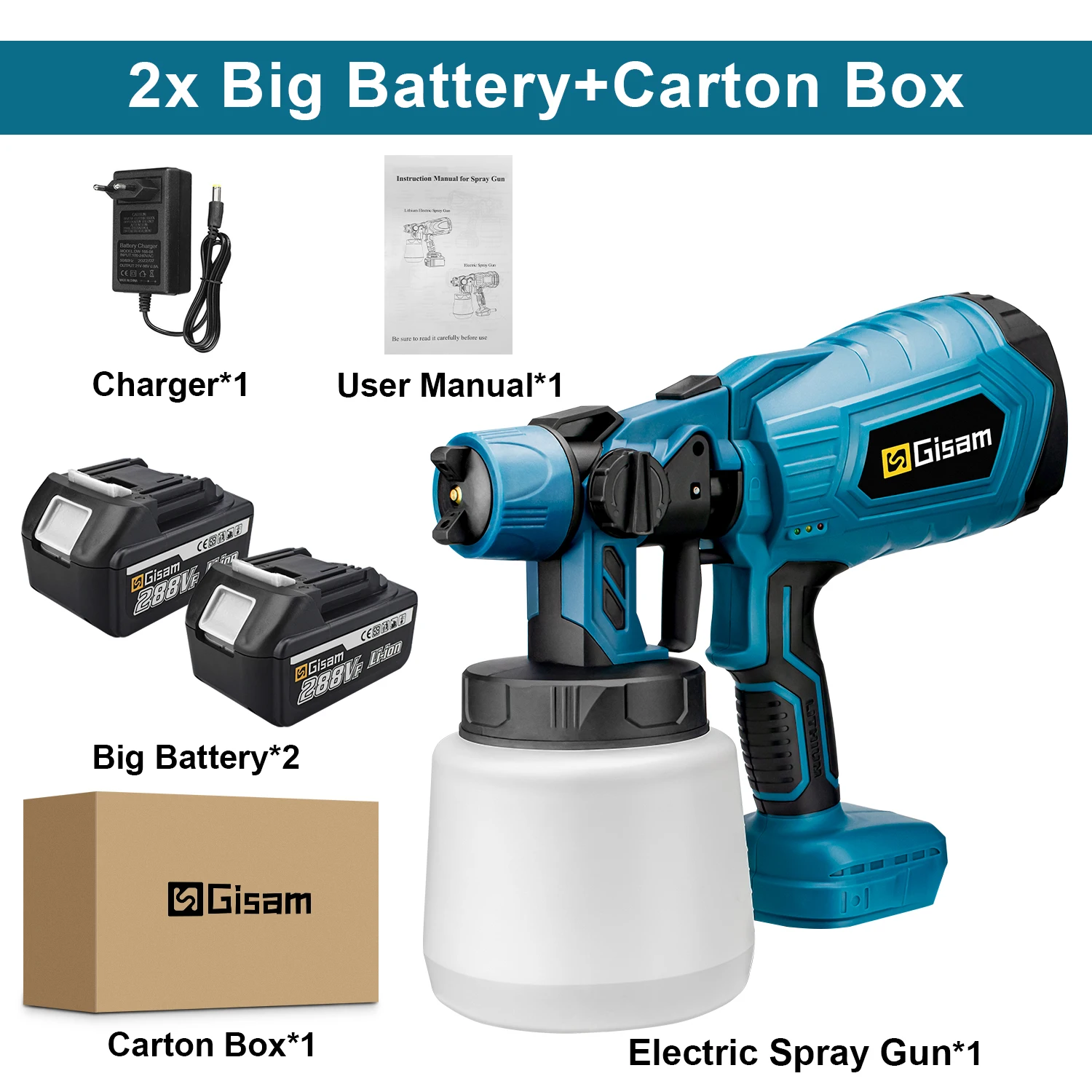 

Аккумуляторный пистолет-распылитель Gisam 1000 мл 18В