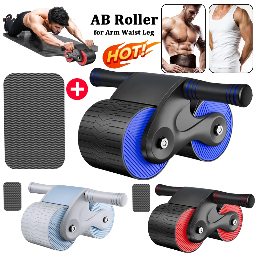 

Anti Slip Abdominal Wheel Automatic Rebound Abdominal Roller for Arm Waist Leg Exercise with Kneeling Pad Stretch Muscle Trainer