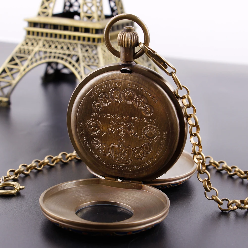 Antique Vintage Elegant Gentleman Mechanical Pocket Watch High Quality Unisex Pendant Necklace Clock