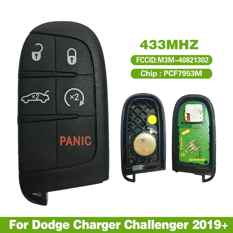 Оригинальный 5-кнопочный смарт-ключ CN087024 для автомобиля Dodge Charger Challenger 2019 + M3M-40821302