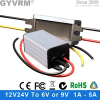 gyvrm dc converter 12v 24v to 6v 9v 1a 2a 3a 5a car power module 30w 9w dc to dc reduction voltage step down voltage regulator
