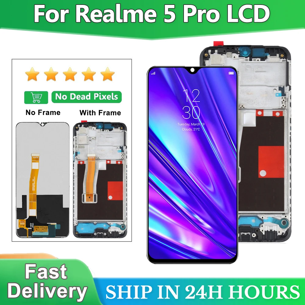 ЖК-дисплей 6 3 дюйма для OPPO Realme 5 Pro детали замены ЖК-дисплея RMX1971 замена дисплея