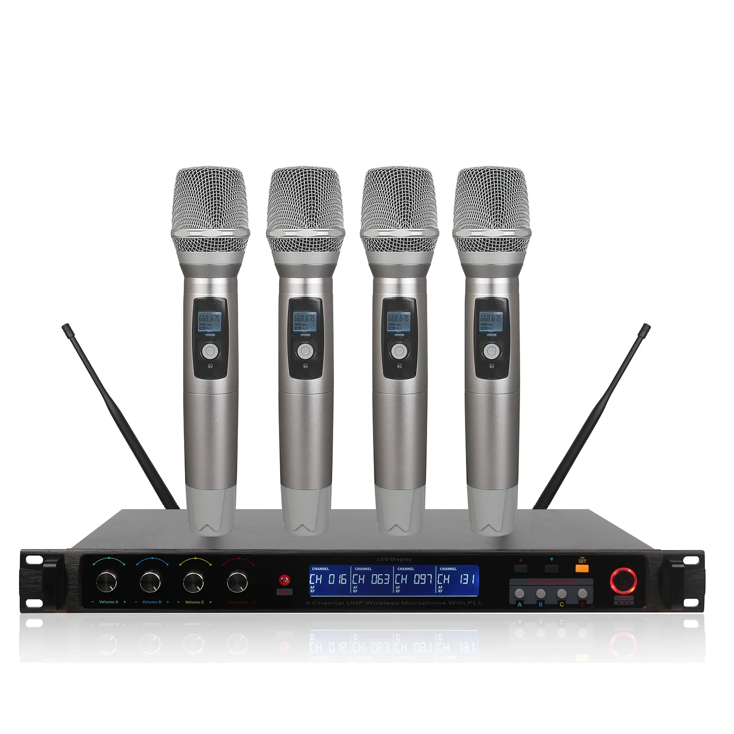 

Professional UHF Fixed Frequency Karaoke Wireless Microphone Professional 4 Cordless Handheld Microphone 4 Channel Cordless