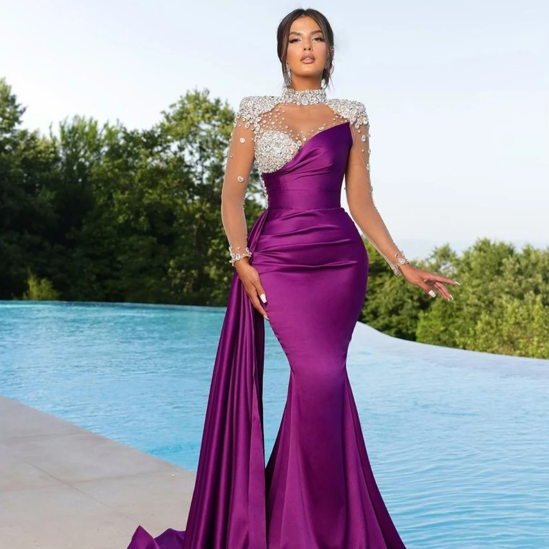 

Fairytale V-Neck Prom Dresses Sleeveless Floor-Length Beaded Court Stain Wedding Party A-Line Stain Grace Women Zipper Up 2023