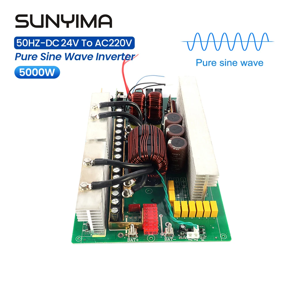 

SUNYIMA 5000W Pure Sine Wave Inverter Board DC24V/48V to AC220V Full Power Motherboard 50HZ Circuit Board Converter