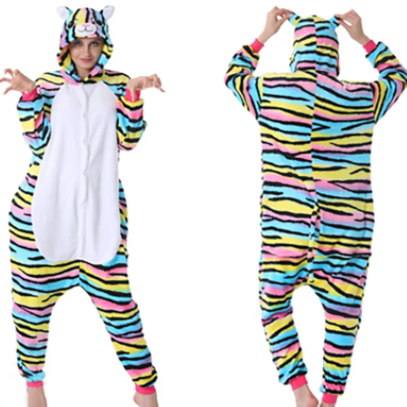Family Kigurumi Pajamas 3 Colors Cat Animal Onesie Cosplay Costume Pajamas For Kids and Adults
