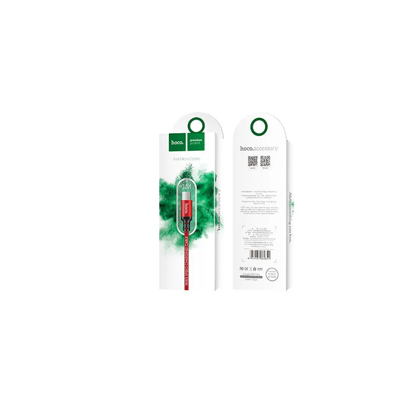 Кабель USB 2.0 hoco X14, AMmicroBM, красно-черный, 1м (6957531062851) (art.: 3920bdd7d90ef) - 3920bdd7d90ef