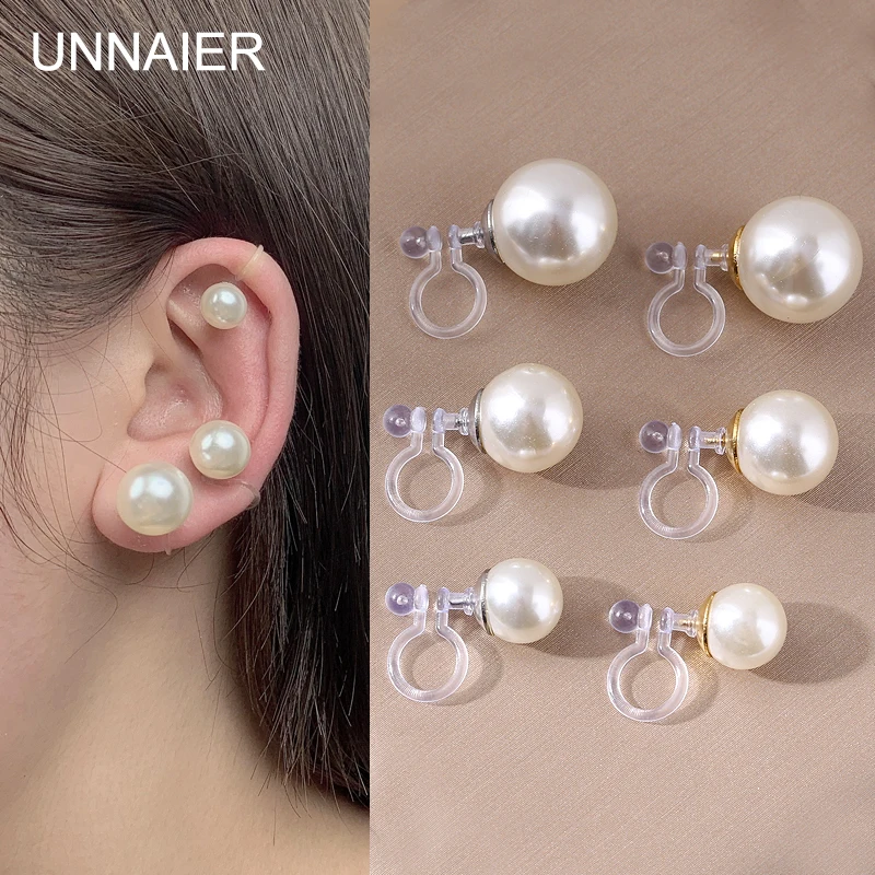 1 пара жемчужных зажимов для ушей женщин |