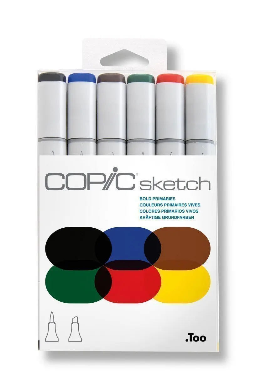 Copic Набор маркеров на спиртовой основе основные цвета насыщенные 6 цветов 21075662