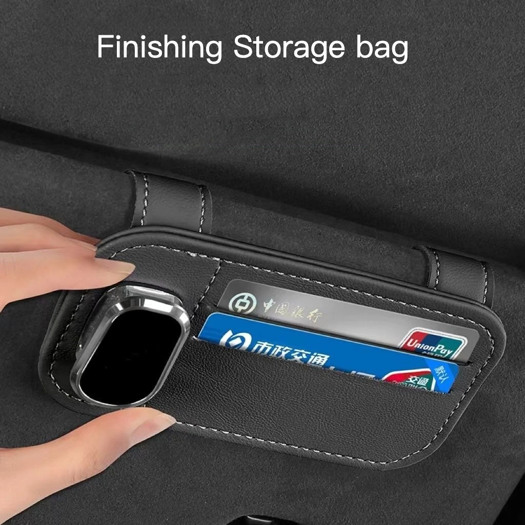 

Car Sun visor Glasses Sunglasses holder Card Finishing Storage bag
