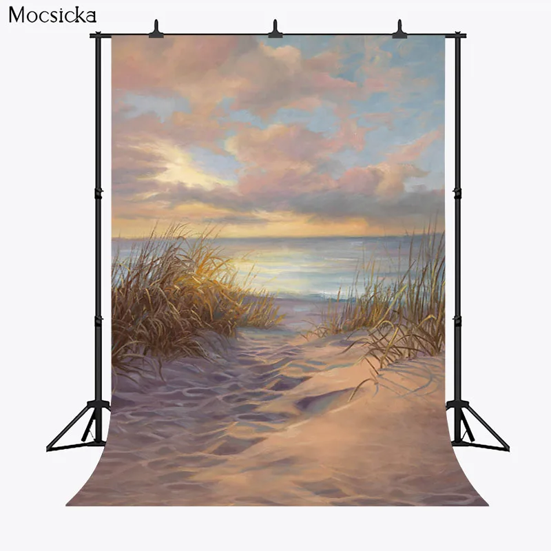 

Beach Time Serenade Photography Backdrops Oil Painting Sunset Photoshoot Newborn Kid Adult Portrait Background Photo Studio Prop
