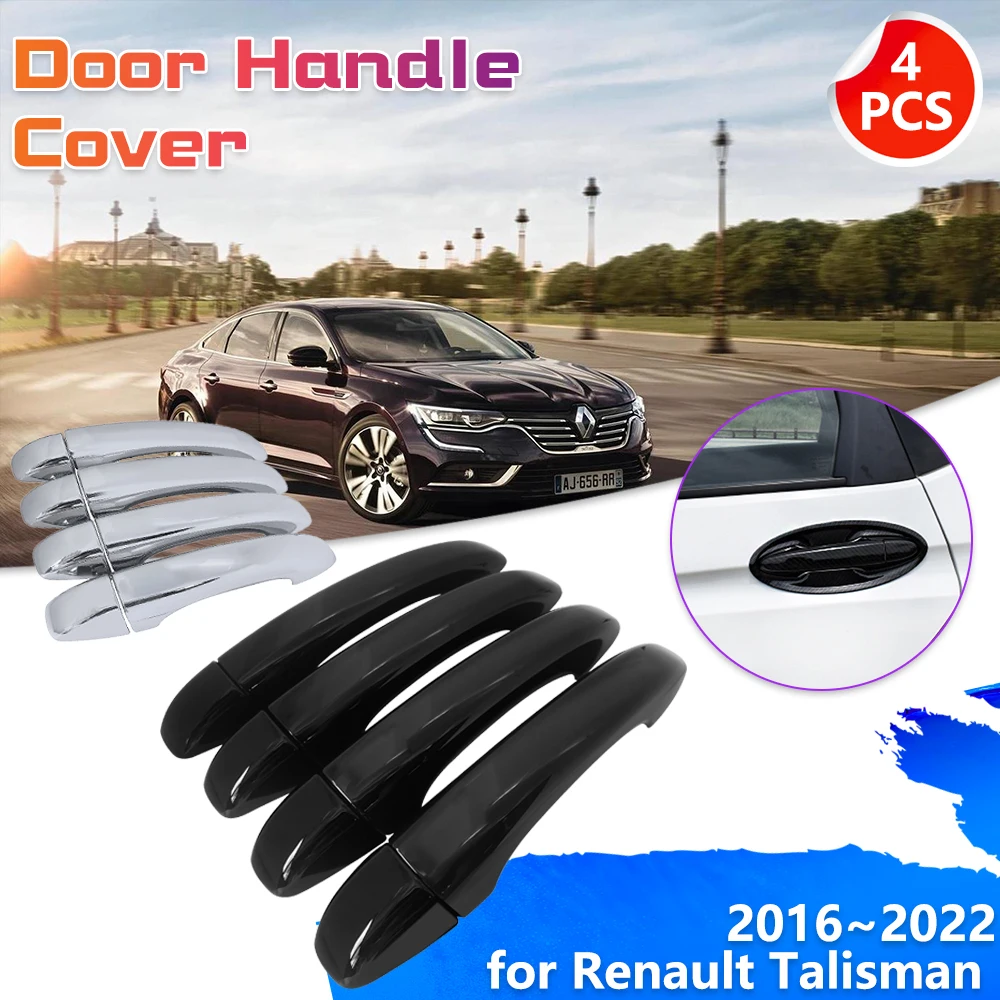 

Car Door Handle for Renault Talisman Samsung SM6 2016~2022 Chrome Black Carbon Fiber Decoration Cover Sticker Key Cap Accessorie