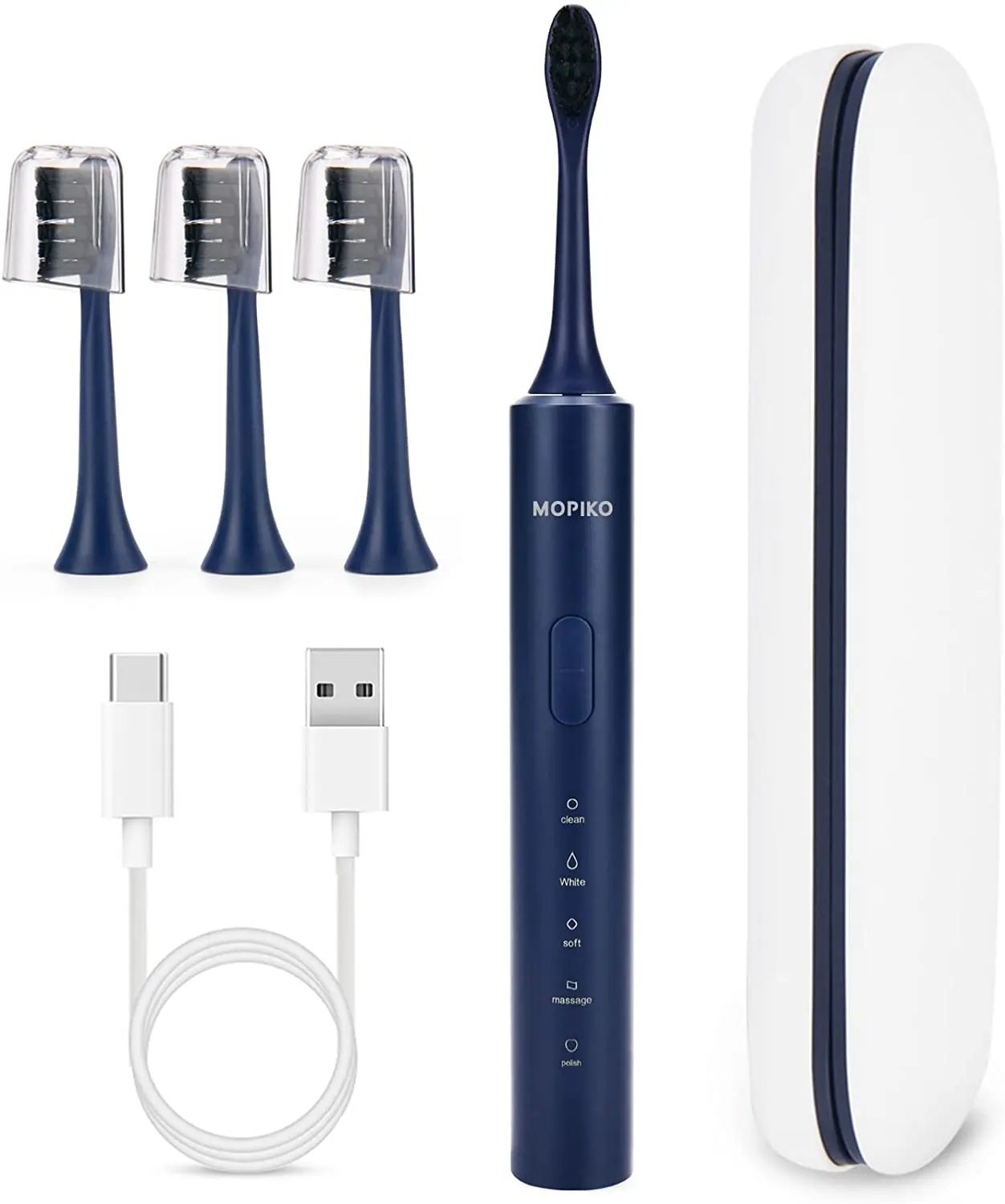 

Ultrasonic Sonic Electric Toothbrush USB Charge Rechargeable Washable Electronic Whitening Teeth Brush with Travel Case