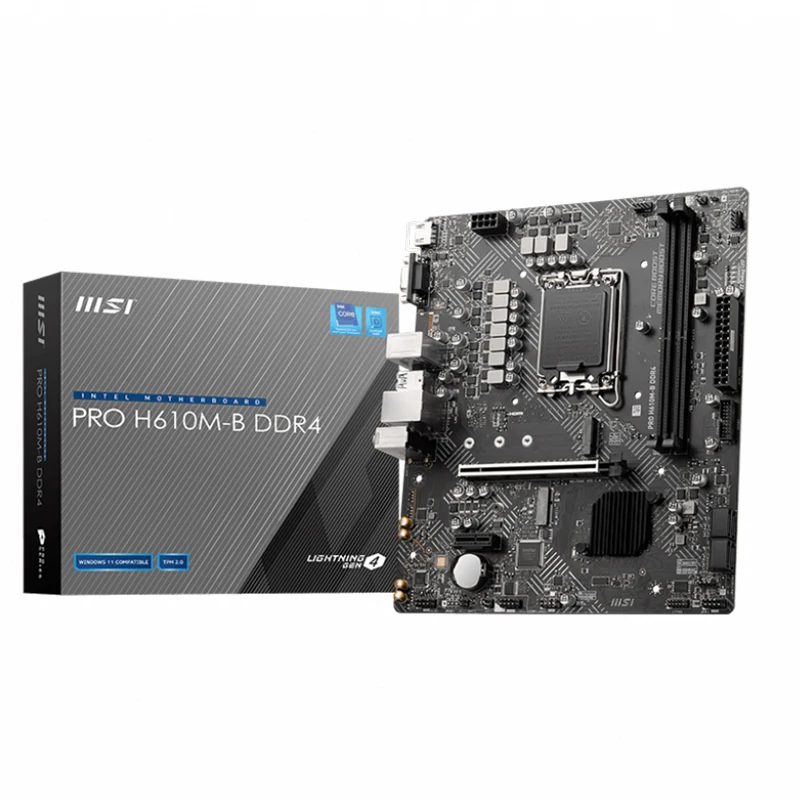 MSI H610M-B DDR4 Gaming Motherboard For 12/13gen Intel Processors support XMP Overclocking PCIE3.0 Type-C M.2 HDMI Displayport