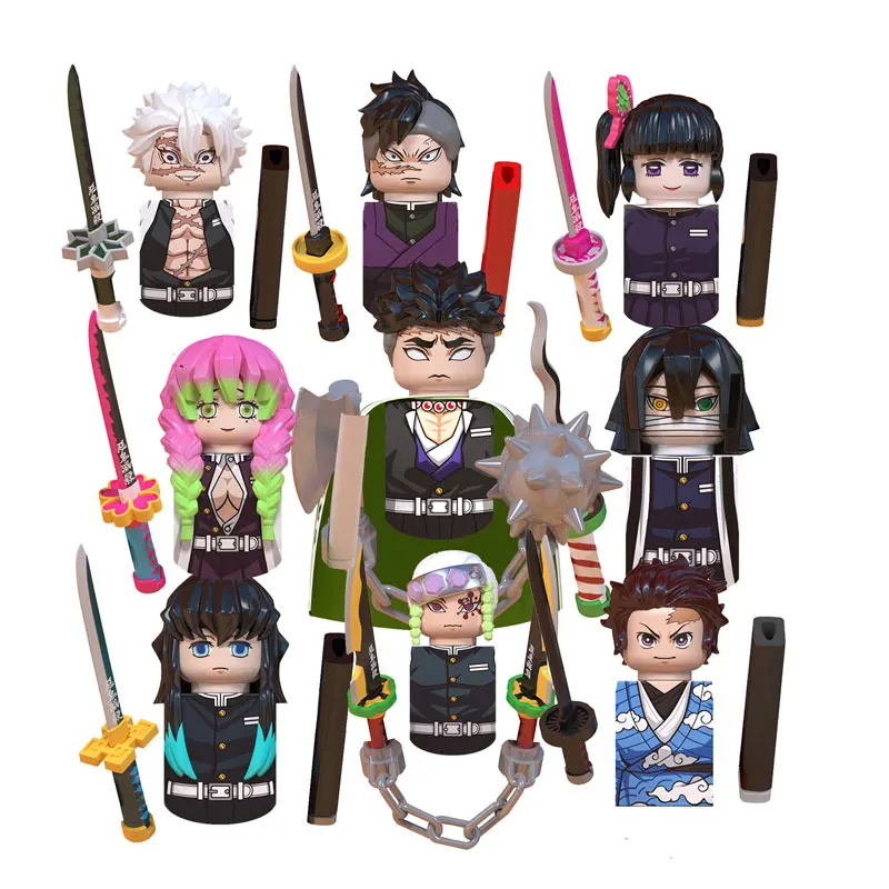 

WM6116 Demon Slayer bricks WM6137 Building Blocks Anime Cartoon Mini Action Nezuko Kyoujurou Toy Bricks Kids Gift