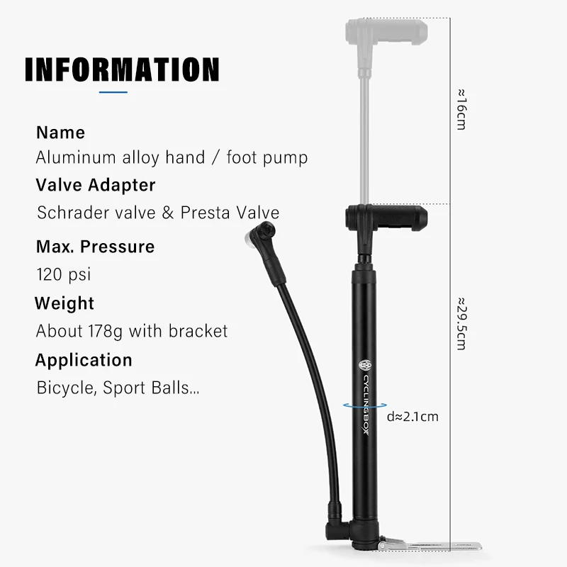 Насос велосипедный портативный с шлангом 2022