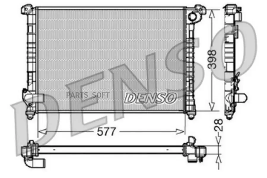 DENSO DRM05100 Радиатор охлаждения ДВС MINI Cooper One 06.01-