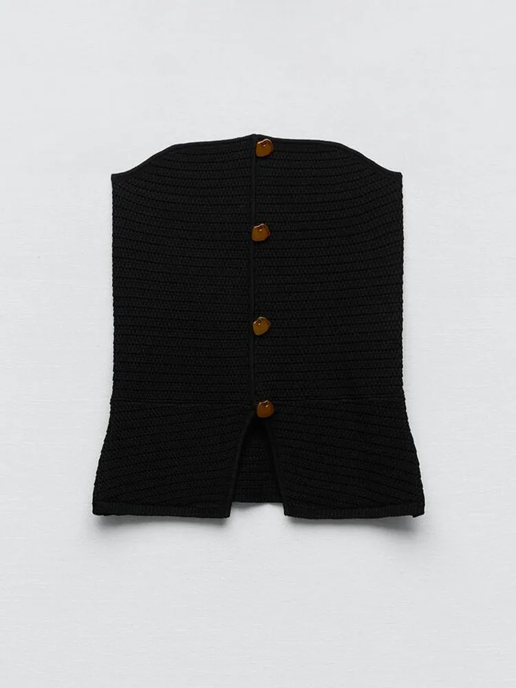 

Новинка от Zach AiIsa, Женский темпераментный сексуальный трикотажный топ с одной надписью, открытыми плечами, облегающим подолом и разрезом, с ...