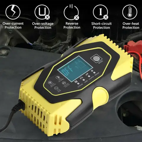 Быстрое зарядное устройство AGM 12V 6A 24V 3A для ремонта автомобильных аккумуляторов мотоциклов