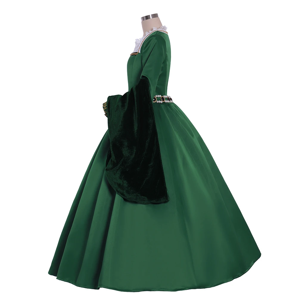 Costumebuy Анны Болейн зеленое платье Tudor Queen костюм в стиле Элизабет викторианском