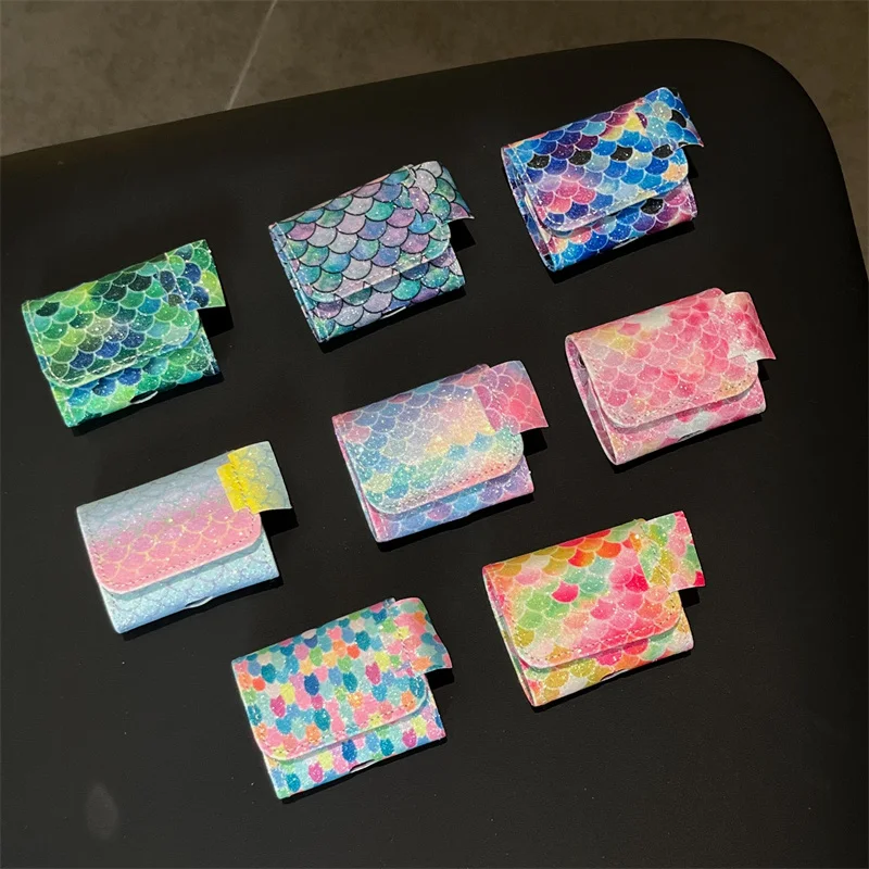 Чехол для наушников Apple Airpods Pro 2 3 1 чехол с блестящим рисунком рыбьей чешуи кожаный