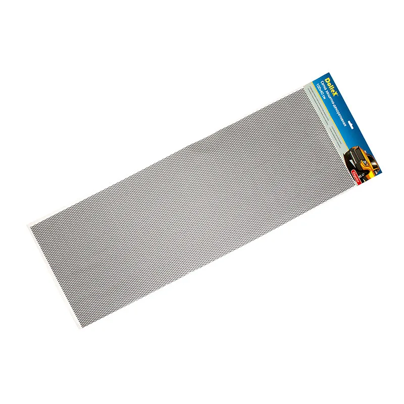 Облицовка радиатора (сетка) алюминий 100 х 40 см черная ячейки 15 х 6,5 мм (сомбреро) Dollex DKS-052