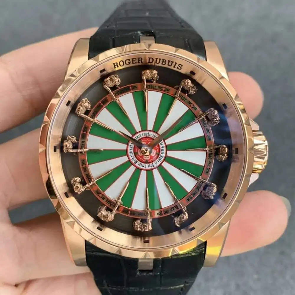 В стиле Roger Dubuis 1:1 Мужские модные роскошные механические часы золотые DBEX0398 |