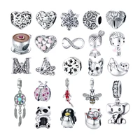 bisaer alloy dangle beads cup bulldog boy girl penguin letter charms beads fit original bracelets gift diy jewelry making