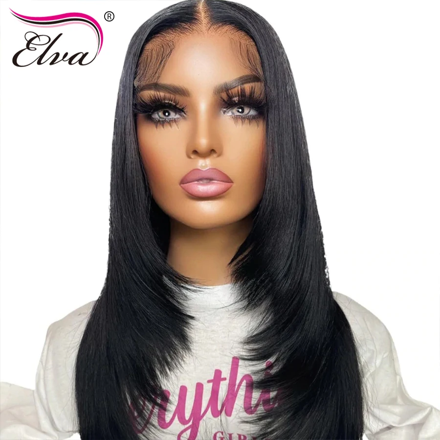 Парик с длинным Бобом на сетке спереди натуральные прямые волосы парик