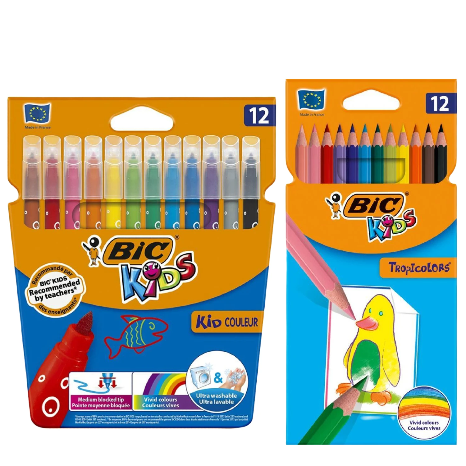 Bic Kids Paint Set with Art Supplies 2 pack 24 pcs (12 felt 