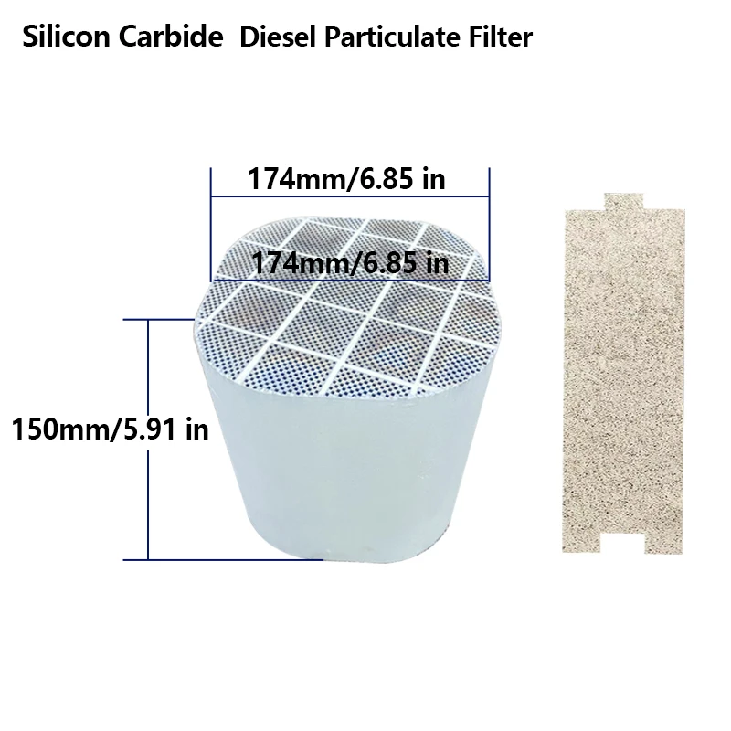 174*174*150 мм дизельный фильтр твердых частиц выхлопных газов SIC DPF дизельное черное