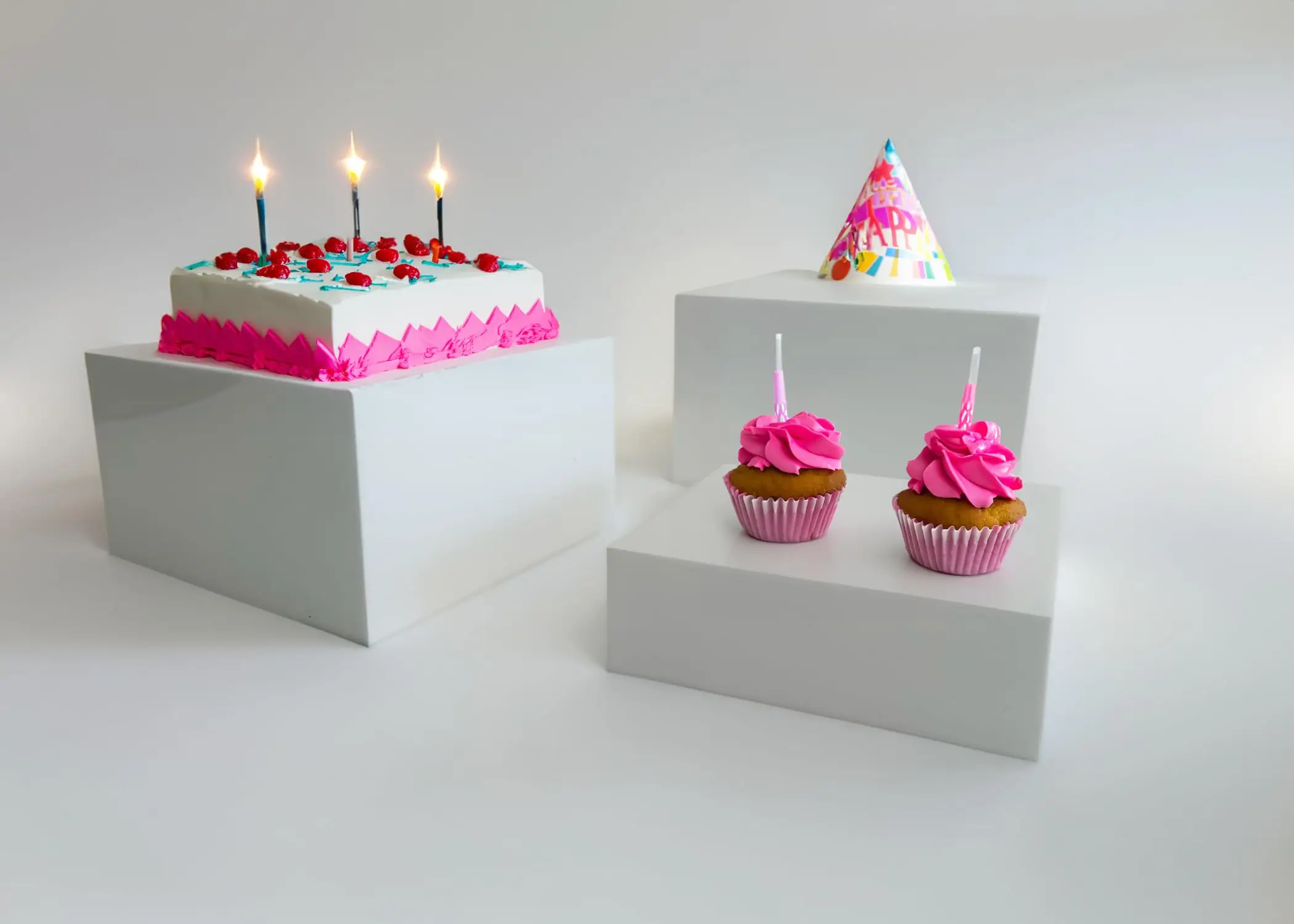 Наборы из 3 глянцевых белых акриловых