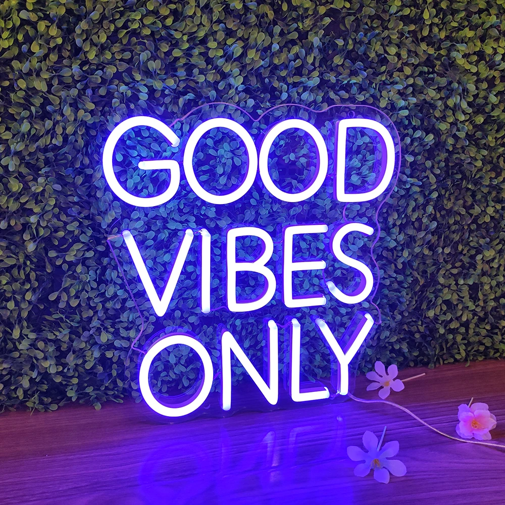 Good Vibes Neon Signs For Room Wall Decor Led Neon Lights Sign Bedroom Art Decorations USB Dimmable Indoor Party Light Tube