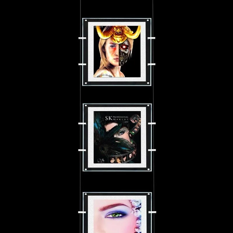 Подвесные кабельные световые короба формата А4/А3 подвесные оконные дисплеи с