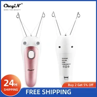 ckeyin women hair removal epilator led light spring threading hair remover defeatherer emale shaver razor face care usb recharge