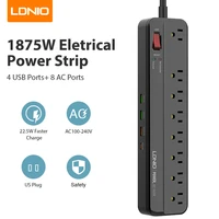 ldnio usb power strip 8 ac outlets 4 usb charging port electric extension usb adapter home office surge protector power strip