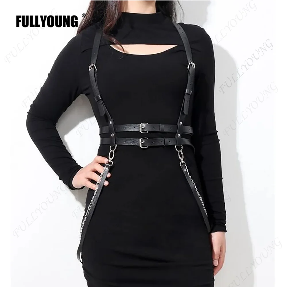 

Ремень-корсет из искусственной кожи Женский, портупея в готическом стиле, аксессуар для одежды