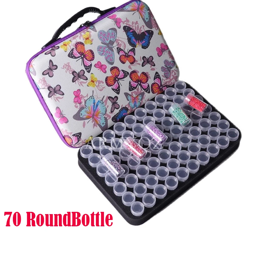 

40/54/60/70/80 Bottles 5d Diamond Painting Accessories Container Storage Tools Bag Carry Case Stickers Box Drill Pen Glue Clay