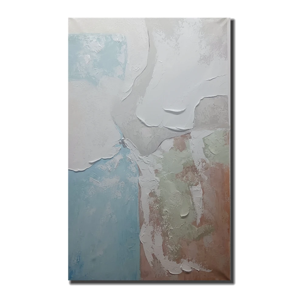 

Hand-Painted Framed Abstract Sea Hand Oil Painting Blue Home Decor Paintings For Minimalist Living Room And Bedroom