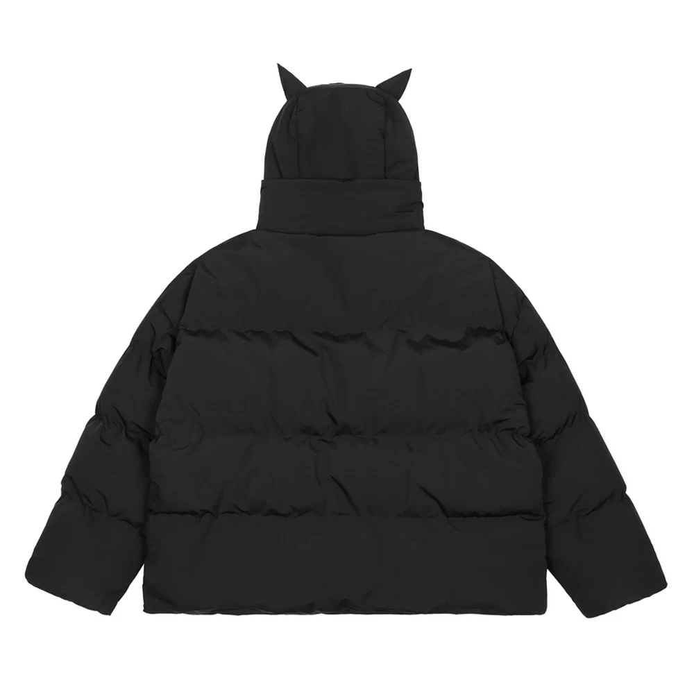 Men Women Hip Hop Parka Embroidered Skull Streetwear Little Devil Designer Hood Padded Jacket Coat Harajuku Winter Outwear 2022