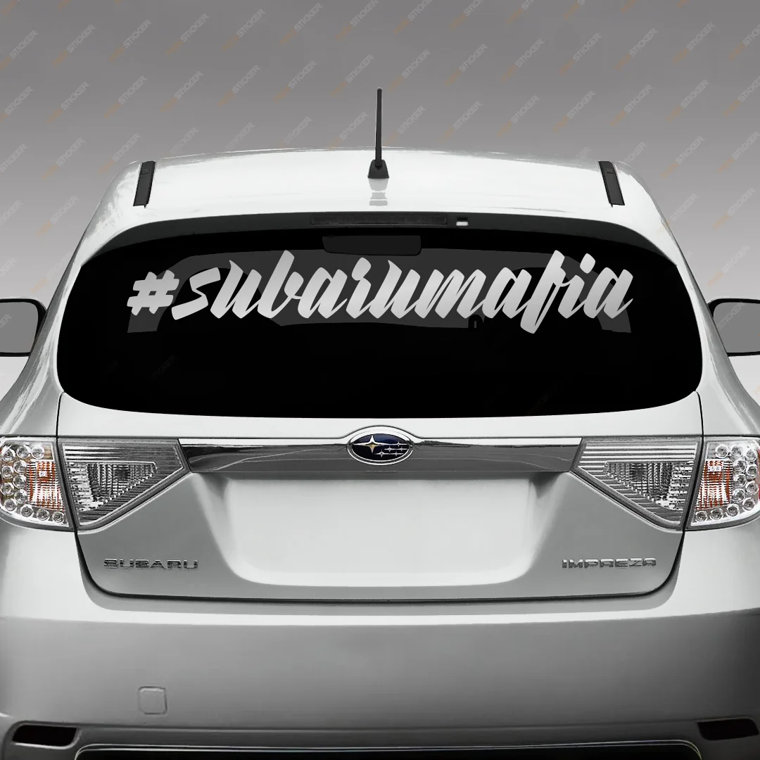 Виниловая наклейка на авто для SUBARU - MAFIA заднее стекло виниловый стикер
