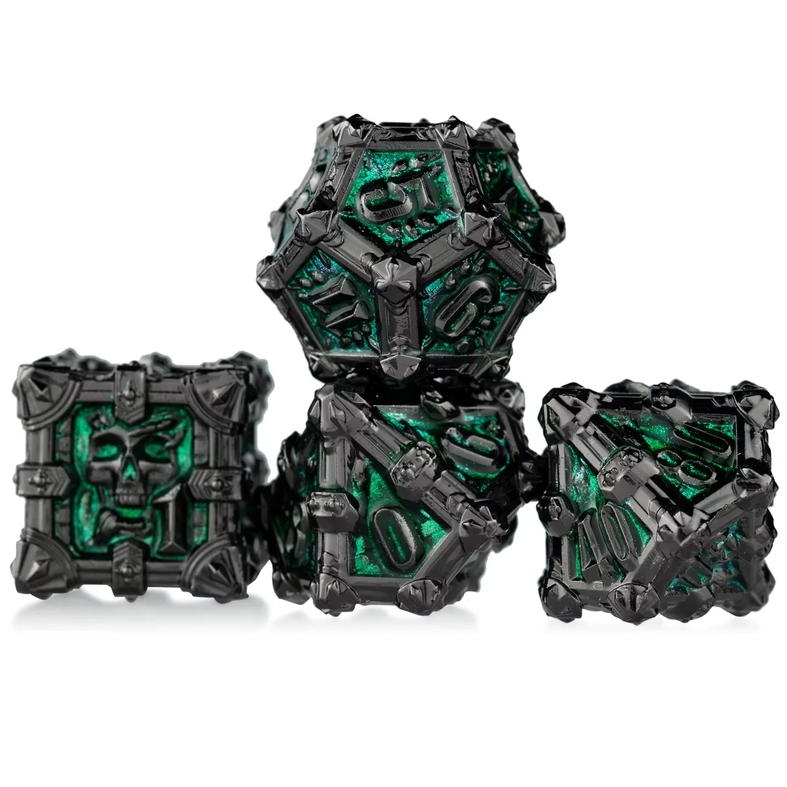 Набор кубиков с черепом Cube DND Dice Блестящие металлические кости острыми краями