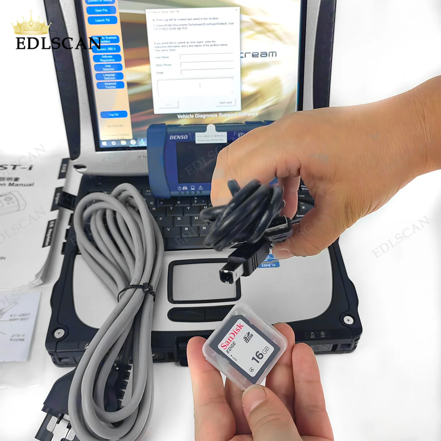 Фото Для DENSO DST-i Flash Cable, сельскохозяйственный инструмент, тестер системы, интерфейс, диагностический дилер, сканер, флэш-инструмент и ноутбук CF19 №3