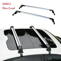 2PCS Universal Black Silver Vehicle Car Roof Mounting Rack Rail Bar Aluminum Luggage Carrier with Lock Top Car Rack