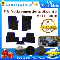 For VW Volkswagen Jetta MK6 A6 6 Vento 2011~2018 Car Floor Mats Rug Footpads Anti-slip Carpet Cover Pad Foot Pads Accessories