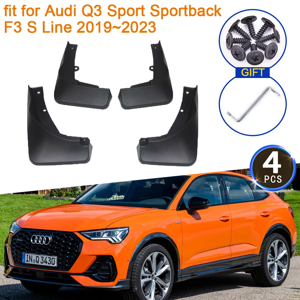 

for Audi Q3 Sport Sportback F3 S Line 2019 2020 2021 2022 2023 Mud Guards Rear Wheels Splash Guards SUV Fender Flaps Car Styling