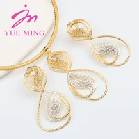 jewelry sets for women gold plated necklace copper number 8 shape pendant brazilian earrings for wedding party anniversary gifts